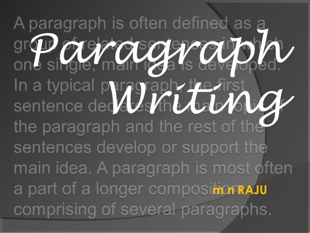 topic sentence types of paragraph ppt